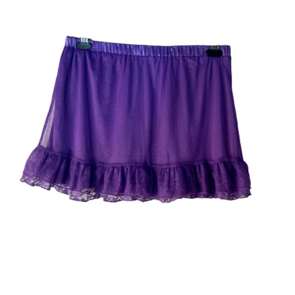 Tempted Dresses & Skirts - Tempted Girls Lace Mesh Mini Skirt Purple XL